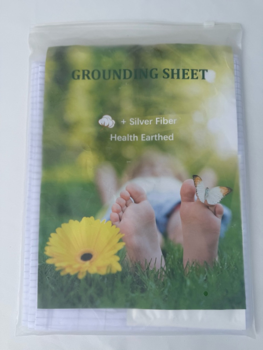 🌙✨ NWT Grounding Sheet – Silver Fiber Cotton Flat Sheet ✨🌙